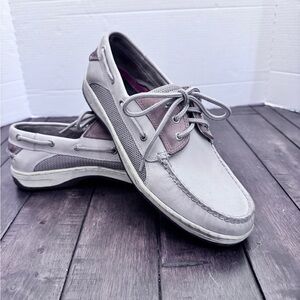 Sperry Top Sider Men’s Size 10 M Billfish 3 Eye Boat Shoes Gray Leather